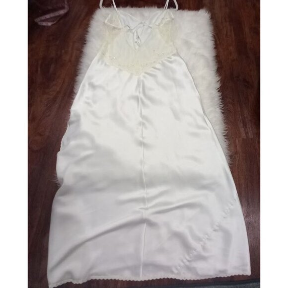 Victoria's Secret White Lace Satin Romantic Slip Nightgown Dress Women's Medium - Picture 5 of 12